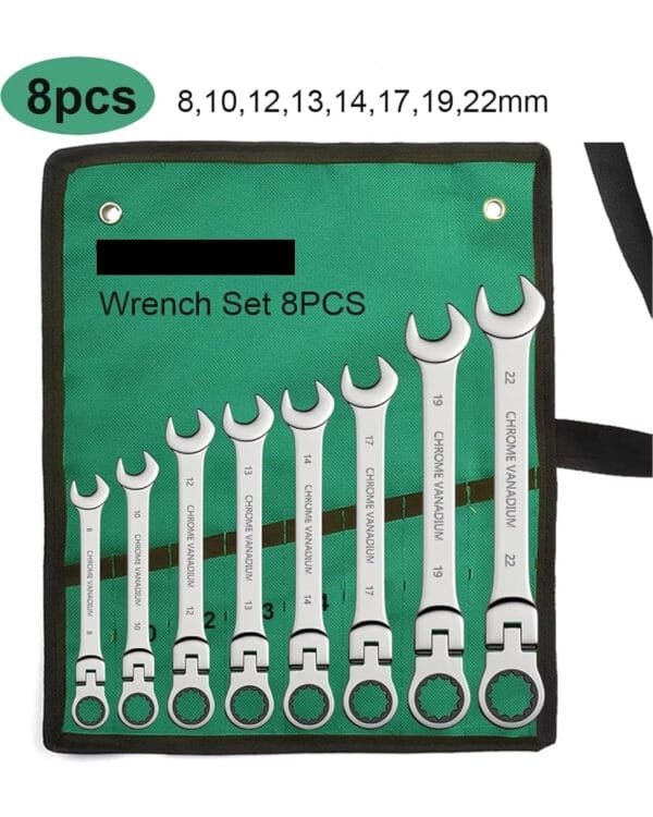 8pcs 8-22mm Flexible Ratchet Wrench - Image 3